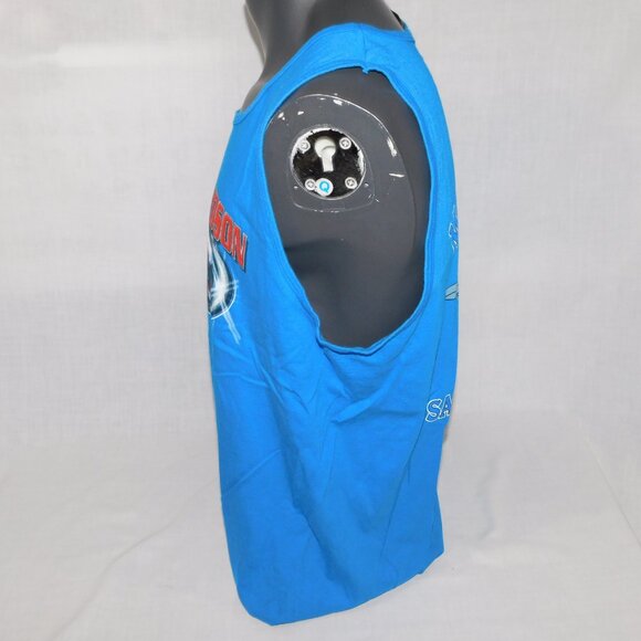 Harley Davidson Motor Sport Motorcycles Puerto Rico Blue Mens XL Tank Top Wings - Picture 5 of 7